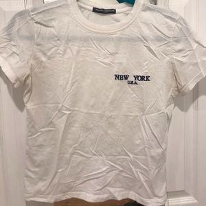 Brandy Melville White New York Shirt